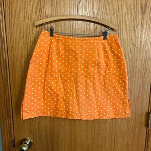 Briggs NY Orange White Polkadot Skort Women’s 12 Casual Beachy Preppy Summer